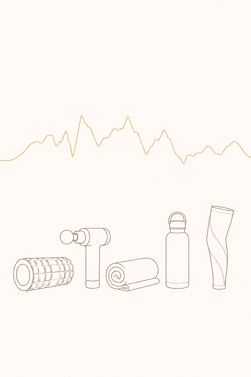 A neat shelf of recovery gear, and a restless line passing cleanly above it, never touching any of it
